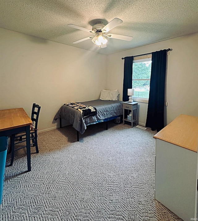 5 E Viola Ave, Washington, IN 47501 - bedroom featuring carpet flooring, ceiling fan, and a textured ceiling
