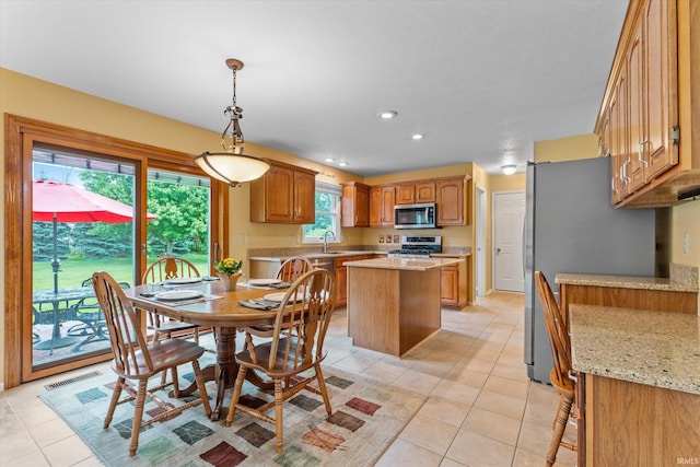 17813 Bromley Chase, South Bend, IN 46614 - dining space featuring light tile patterned floors and recessed lighting