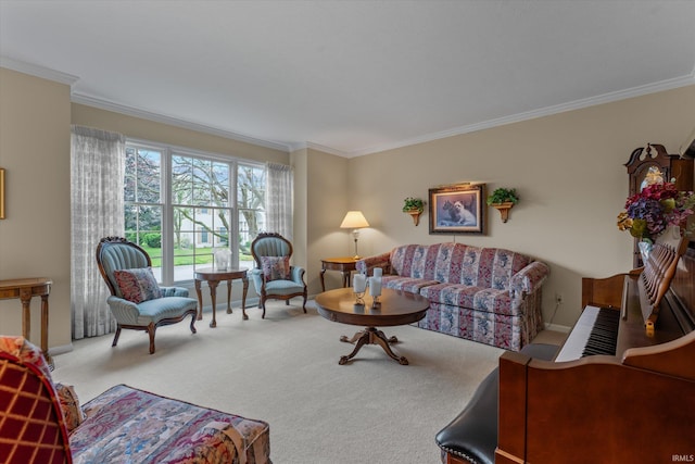 17813 Bromley Chase, South Bend, IN 46614 - carpeted living area with ornamental molding and baseboards