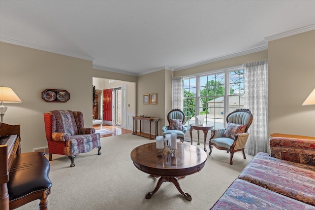 17813 Bromley Chase, South Bend, IN 46614 - living area featuring carpet flooring and crown molding