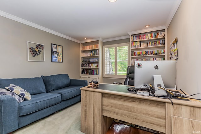 8804 W Tulip Tree Dr, Muncie, IN 47304 - office with crown molding and recessed lighting