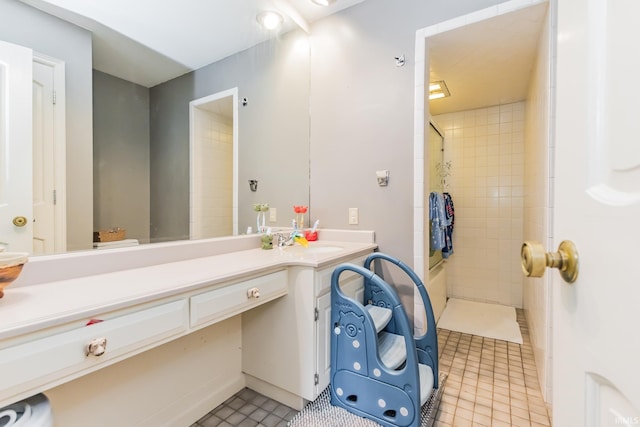 8804 W Tulip Tree Dr, Muncie, IN 47304 - full bathroom featuring vanity, bathing tub / shower combination, and tile patterned floors
