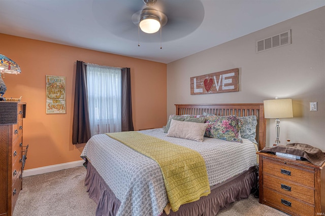 713 Carole Pl, Newburgh, IN 47630 - bedroom featuring light colored carpet, baseboards, and ceiling fan