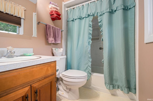 26966 Heather Ln, Elkhart, IN 46514 - full bath with toilet, vanity, and shower / bath combo with shower curtain