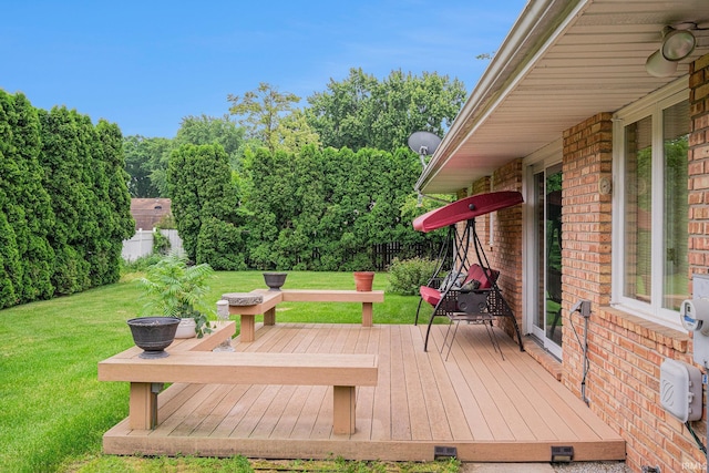 26966 Heather Ln, Elkhart, IN 46514 - wooden terrace with a yard