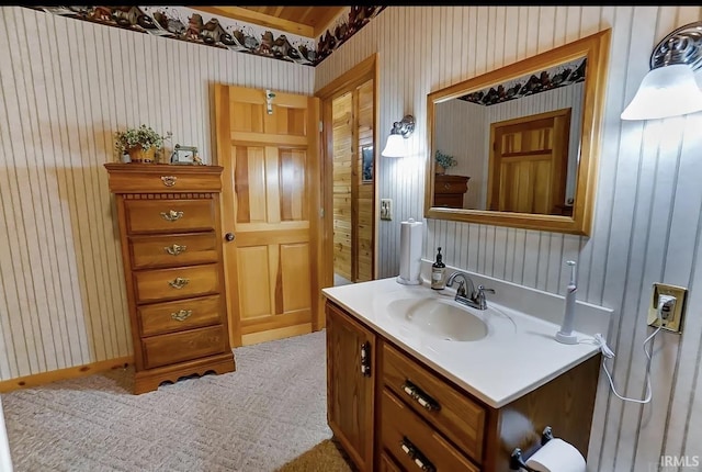 1764 County Road 66th Rd, Auburn, IN 46706 - bathroom featuring wallpapered walls and vanity