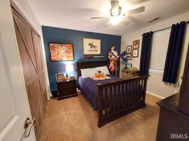 394 Saint Charles St, Jasper, IN 47546 - carpeted bedroom featuring ceiling fan, baseboards, and a closet