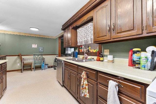 332 W Tyland Blvd, New Haven, IN 46774 - kitchen with a sink, stainless steel dishwasher, and light countertops