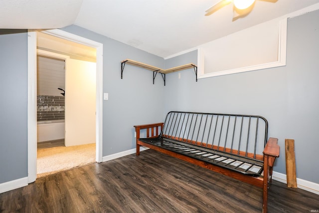 17111 Antwerp Rd, Harlan, IN 46743 - bedroom with wood finished floors, baseboards, and vaulted ceiling