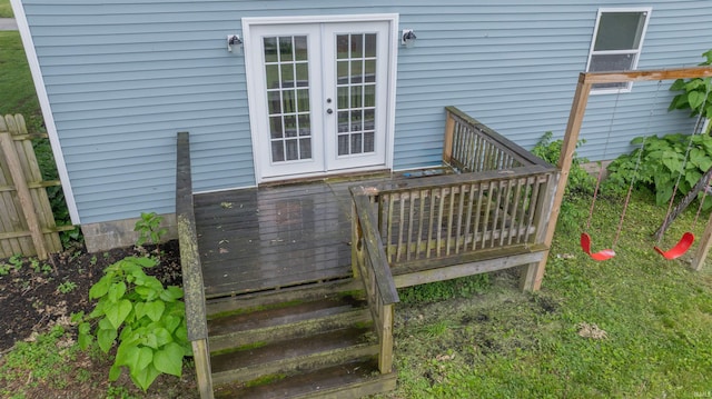 1109 E 6th St, Fowler, IN 47944 - deck with french doors
