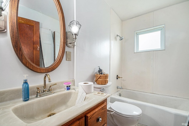 56687 Lake St, Osceola, IN 46561 - bathroom with toilet, vanity, and shower / washtub combination