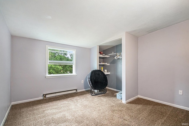 56687 Lake St, Osceola, IN 46561 - unfurnished room featuring a baseboard heating unit, carpet flooring, and baseboards