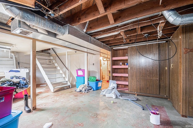 56687 Lake St, Osceola, IN 46561 - unfinished below grade area with stairway