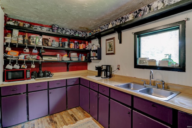 9469 W Sinclair Rd, Birdseye, IN 47513 - bar area with a sink, light wood-style floors, and a textured ceiling