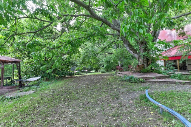 9469 W Sinclair Rd, Birdseye, IN 47513 - view of yard featuring a deck and a gazebo