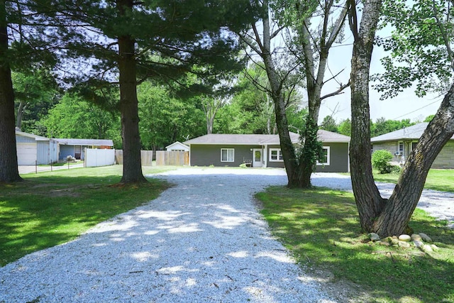 52589 Lilac Rd, South Bend, IN 46628 - single story home with gravel driveway
