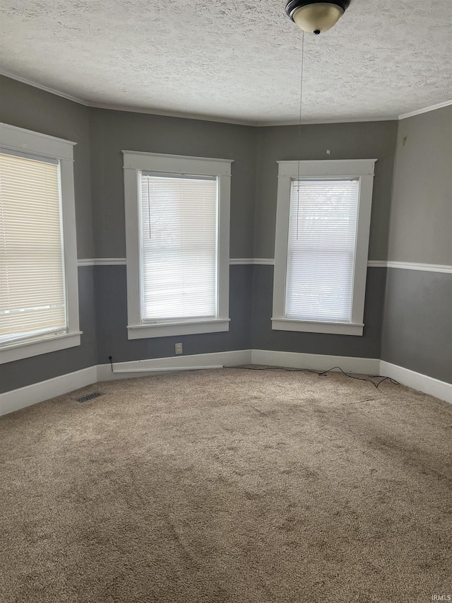 1118 N Webster St, Kokomo, IN 46901 - unfurnished room with healthy amount of natural light, carpet, a textured ceiling, and baseboards