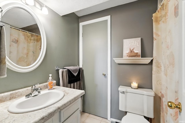 6916 Woodtrail Ct, Fort Wayne, IN 46835 - bathroom with vanity, toilet, and tile patterned floors