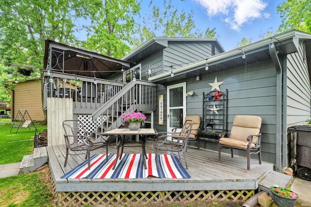 6916 Woodtrail Ct, Fort Wayne, IN 46835 - wooden deck with stairway