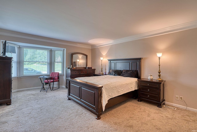 505 Wyndclyff Dr, Evansville, IN 47711 - bedroom featuring ornamental molding, light colored carpet, and baseboards