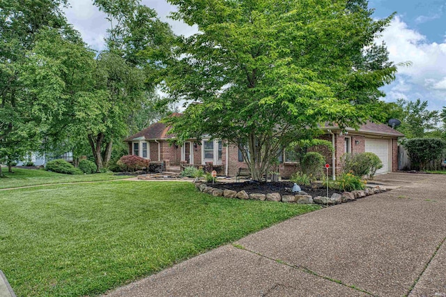 505 Wyndclyff Dr, Evansville, IN 47711 - view of front facade with brick siding, a front lawn, and driveway