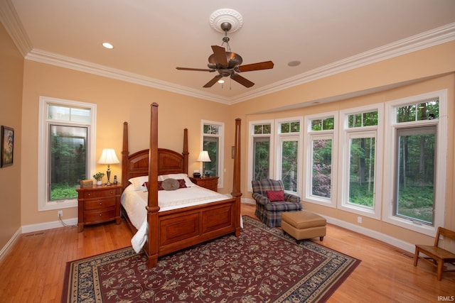 2307 Stacey Hollow Pl, Lafayette, IN 47905 - bedroom with baseboards, light wood finished floors, and crown molding