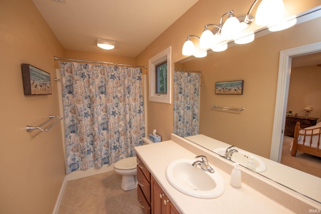 2307 Stacey Hollow Pl, Lafayette, IN 47905 - full bathroom featuring vanity, tile patterned flooring, toilet, and baseboards