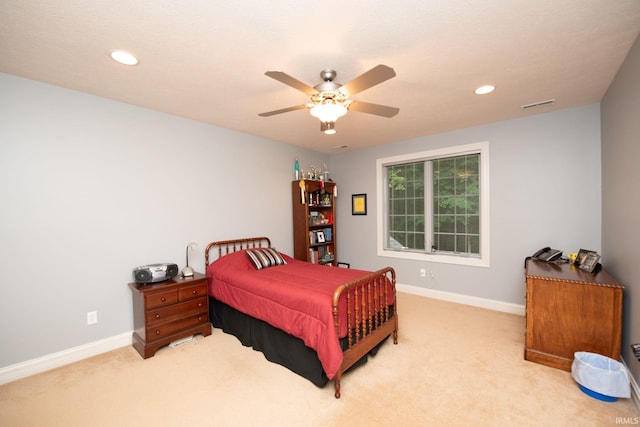2307 Stacey Hollow Pl, Lafayette, IN 47905 - carpeted bedroom featuring baseboards, recessed lighting, and a ceiling fan