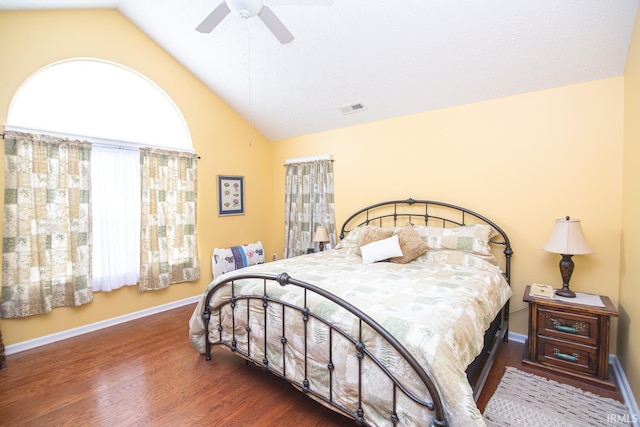 4654 Ironstone Ln, West Lafayette, IN 47906 - bedroom with vaulted ceiling, wood finished floors, baseboards, and ceiling fan