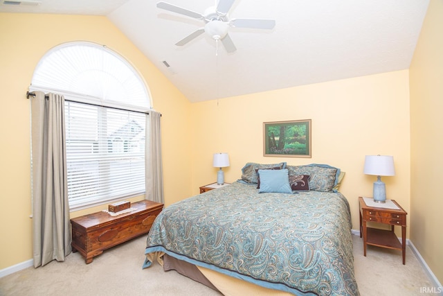 4654 Ironstone Ln, West Lafayette, IN 47906 - carpeted bedroom with lofted ceiling, ceiling fan, and baseboards