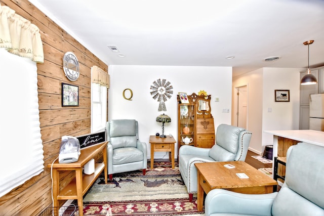 8020 N W Shafer Dr, Monticello, IN 47960 - living area with wood walls, baseboards, and recessed lighting