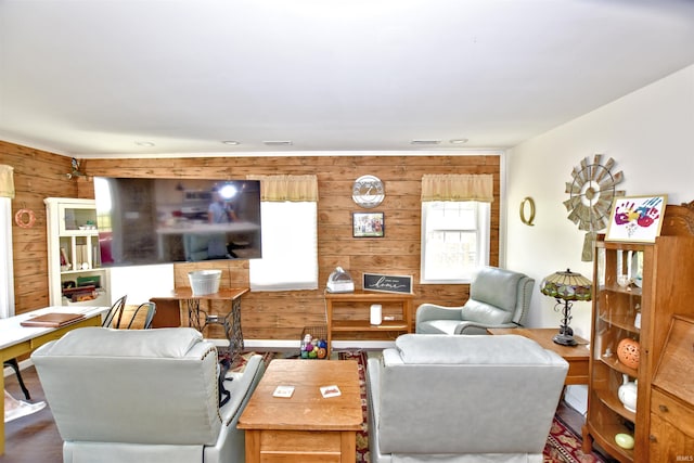 8020 N W Shafer Dr, Monticello, IN 47960 - living room with wood walls and wood finished floors