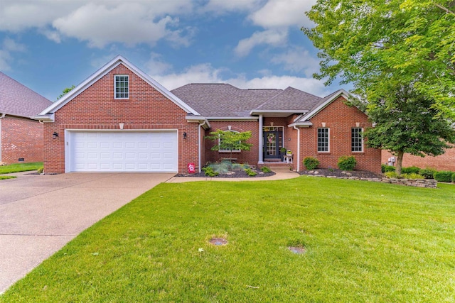2534 Wheaton Dr, Evansville, IN 47725 - traditional home with brick siding, concrete driveway, a front lawn, and a shingled roof