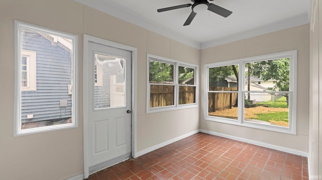 4112 Arlington Ave, Fort Wayne, IN 46807 - unfurnished sunroom with baseboards and brick flooring