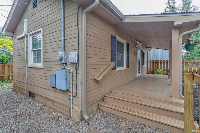 14 S Villa Dr, Evansville, IN 47714 - view of side of property featuring a wooden deck