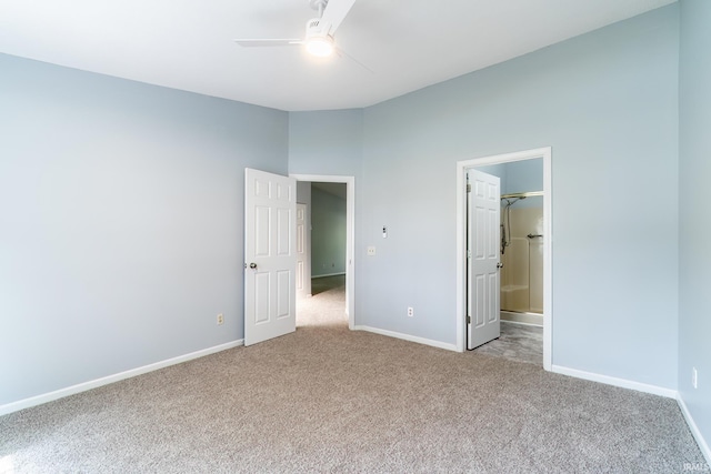 7914 Stonegate Pl, Fort Wayne, IN 46825 - unfurnished bedroom featuring carpet flooring, baseboards, ensuite bath, and lofted ceiling