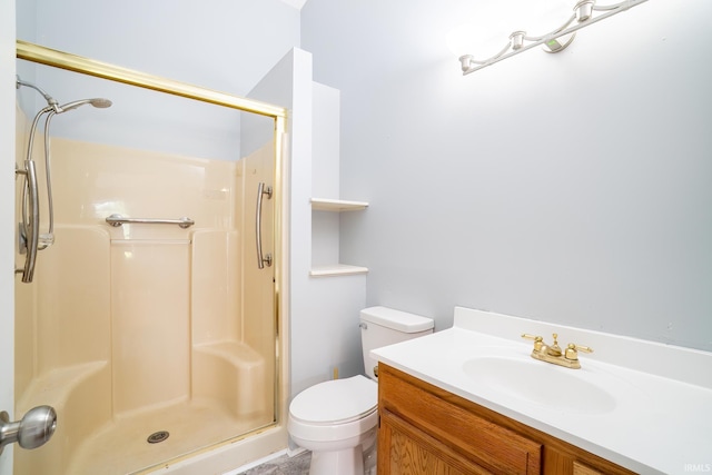 7914 Stonegate Pl, Fort Wayne, IN 46825 - bathroom with a stall shower, toilet, and vanity
