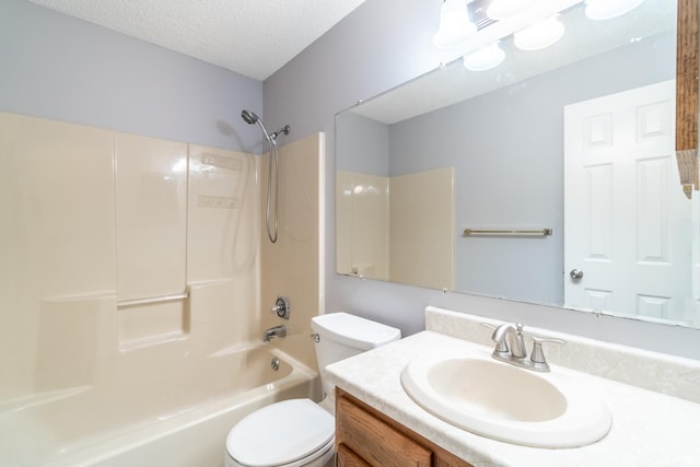 7914 Stonegate Pl, Fort Wayne, IN 46825 - full bath with toilet, vanity, shower / bath combination, and a textured ceiling