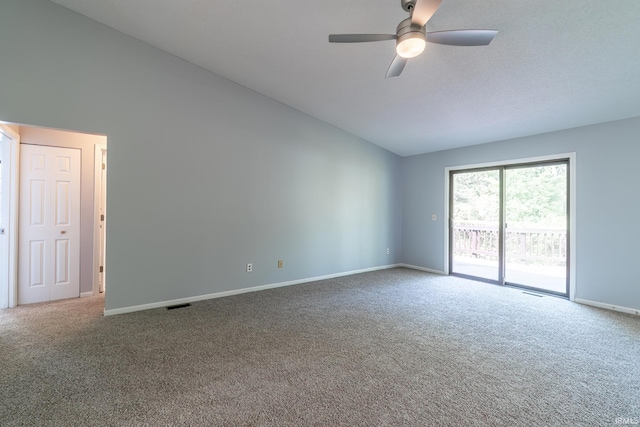 7914 Stonegate Pl, Fort Wayne, IN 46825 - carpeted spare room featuring lofted ceiling, ceiling fan, and baseboards