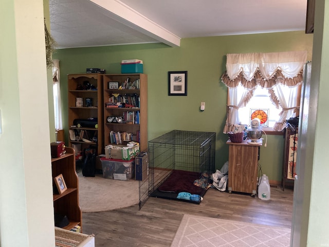 39 E Linn Rd, Bluffton, IN 46714 - office area with wood finished floors and beamed ceiling