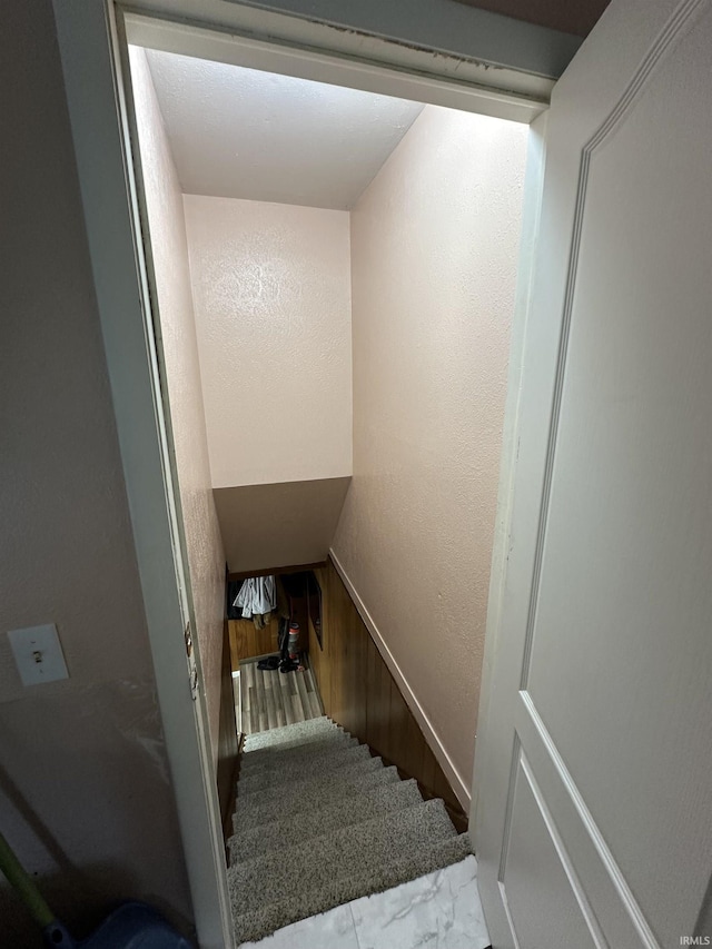 4340 Midway Rd, Elkhart, IN 46517 - stairway featuring marble finish floors and a textured wall