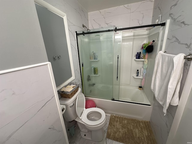4340 Midway Rd, Elkhart, IN 46517 - bathroom featuring shower / bath combination with glass door and toilet