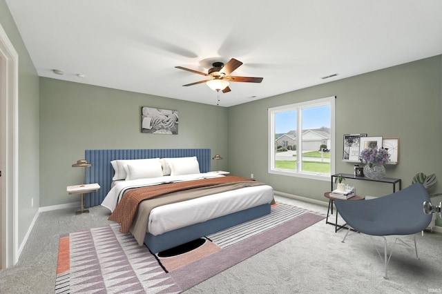 1328 Monte Carlo Dr, Huntertown, IN 46748 - bedroom featuring carpet floors, baseboards, and a ceiling fan