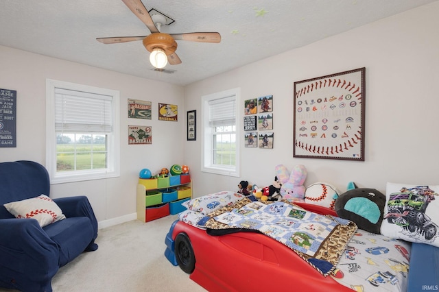 53722 Bittersweet Rd, Mishawaka, IN 46545 - bedroom featuring carpet flooring, multiple windows, a ceiling fan, and baseboards