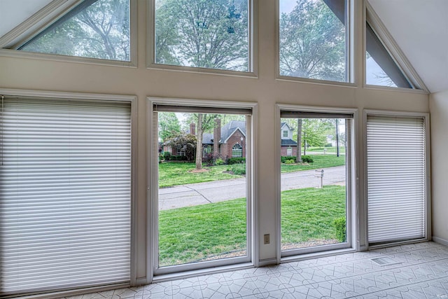 6888 Miller Ln, Newburgh, IN 47630 - doorway to outside with baseboards and a high ceiling