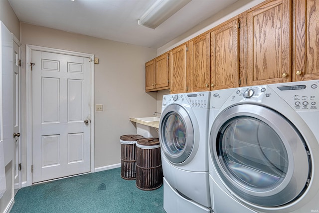6888 Miller Ln, Newburgh, IN 47630 - washroom with independent washer and dryer, cabinet space, and carpet