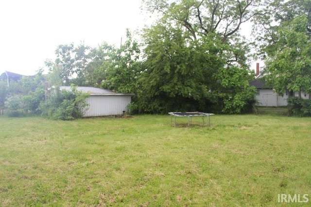 135 S Broad St, Dunkirk, IN 47336 - view of grassy yard featuring a trampoline