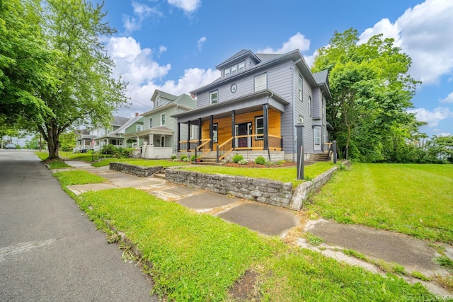 201 S 11th St, New Castle, IN 47362 - american foursquare style home featuring covered porch and a front yard