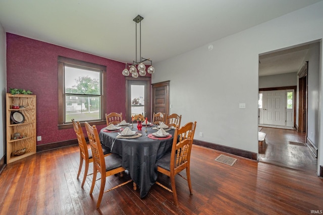 201 S 11th St, New Castle, IN 47362 - dining area with hardwood / wood-style flooring and baseboards