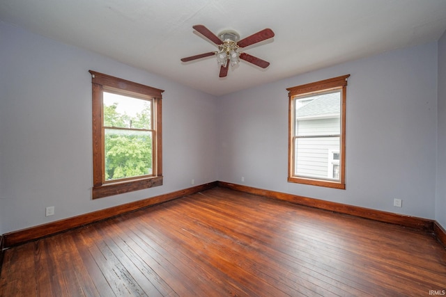 201 S 11th St, New Castle, IN 47362 - unfurnished room featuring wood-type flooring, baseboards, and ceiling fan